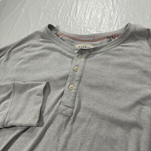 The Normal Brand Henley Shirt Mens XL Extra Large Gray Long Sleeve Casual